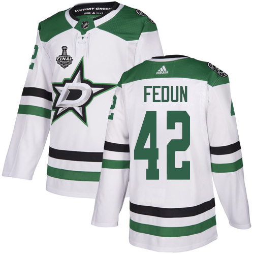 Adidas Dallas Stars #42 Taylor Fedun White Road Authentic Youth 2020 Stanley Cup Final Stitched Jersey Youth
