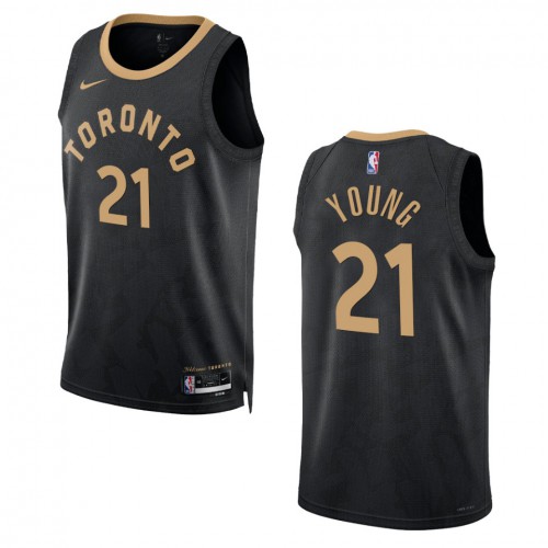 Toronto Toronto Raptors #21 Thaddeus Young Unisex Black 2022-23 Swingman Jersey - City Edition Mens