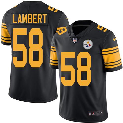 Pittsburgh Steelers #58 Jack Lambert Black Youth Stitched Limited Rush Jersey Youth