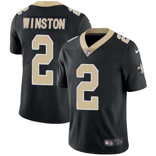 New Orleans Saints #2 Jameis Winston Black Team Color Men's Stitched Vapor Untouchable Limited Jersey Men's