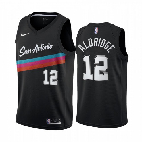 San Antonio Spurs #12 LaMarcus Aldridge Black Youth Swingman 2020-21 City Edition Jersey Youth