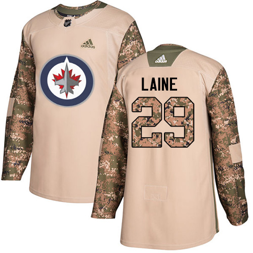 Adidas Winnipeg Jets #29 Patrik Laine Camo Authentic 2017 Veterans Day Stitched Youth Jersey Youth