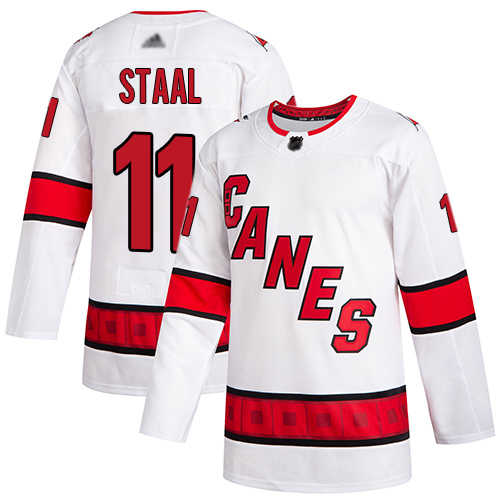 Adidas Carolina Hurricanes #11 Jordan Staal White Road Authentic Stitched Jersey Men's