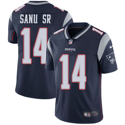 New England Patriots #14 Mohamed Sanu Sr Navy Blue Team Color Youth Stitched Vapor Untouchable Limited Jersey Youth