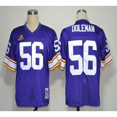Mitchell And Ness Hall of Fame 2012 Minnesota Vikings #56 Chris Doleman Purple Stitched Throwback Jersey Men's