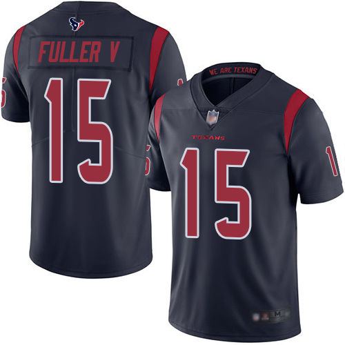 Houston Texans #15 Will Fuller V Navy Blue Men's Stitched Limited Rush Jersey Men's