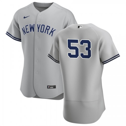 New York New York Yankees #53 Zack Britton Men's Gray Road 2020 Authentic Player Jersey Men's