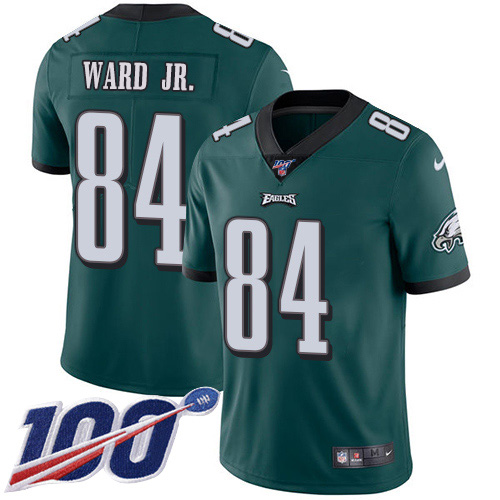 Philadelphia Eagles #84 Greg Ward Jr. Green Team Color Men's Stitched 100th Season Vapor Untouchable Limited Jersey Men's