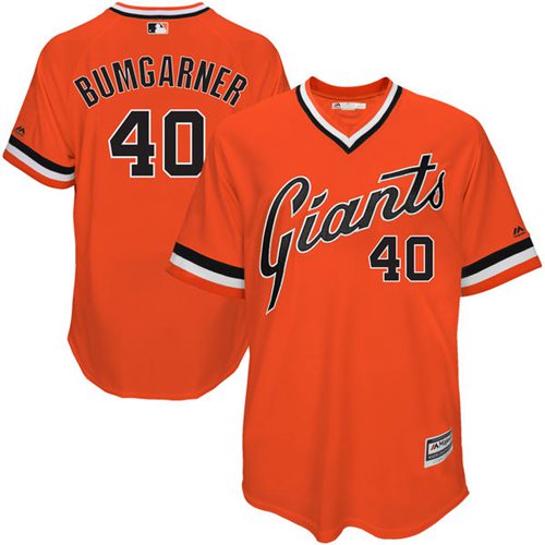 San Francisco Giants #40 Madison Bumgarner Orange 1978 Turn Back The Clock Stitched Jersey Men's