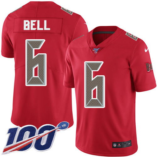 Tampa Bay Buccaneers #6 Le'Veon Bell Red Youth Stitched Limited Rush 100th Season Jersey Youth