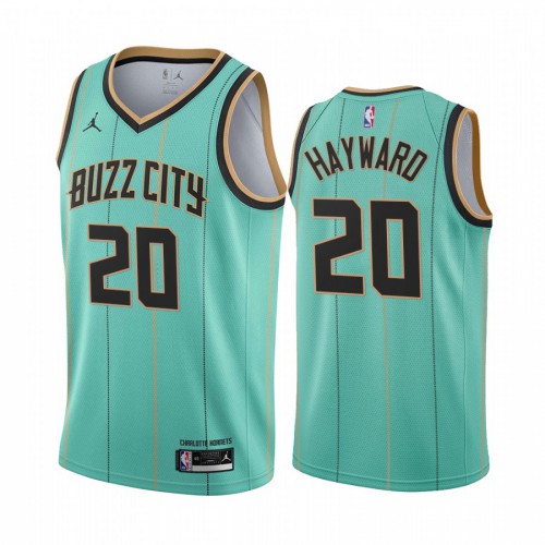 Charlotte Hornets #20 Gordon Hayward Mint Green Swingman 2020-21 City Edition Jersey Mens