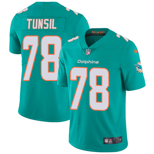 Miami Dolphins #78 Laremy Tunsil Aqua Green Team Color Men's Stitched Vapor Untouchable Limited Jersey Men's