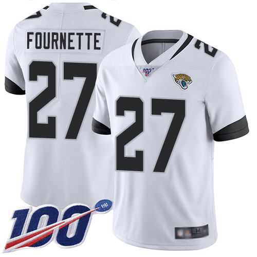 Jaguars #27 Leonard Fournette White Men's Stitched 100th Season Vapor Limited Jersey