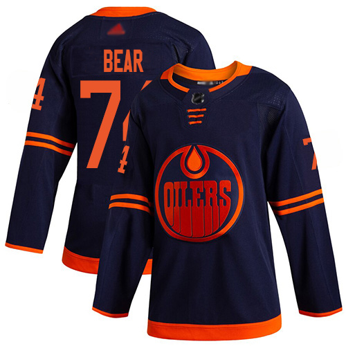Adidas Edmonton Oilers #74 Ethan Bear Navy Alternate Authentic Stitched Jersey Men's