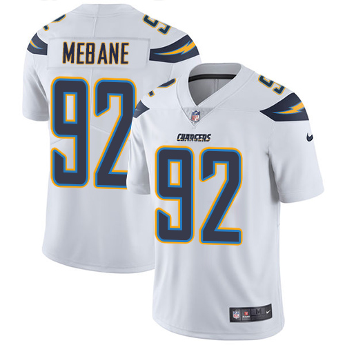 Los Angeles Chargers #92 Brandon Mebane White Men's Stitched Vapor Untouchable Limited Jersey Men's