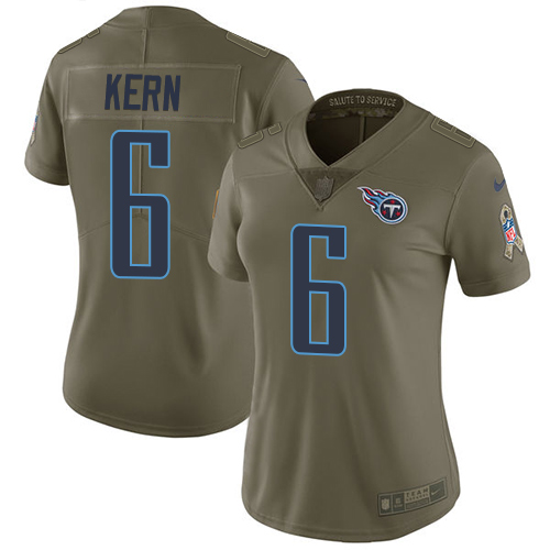 Tennessee Titans #6 Brett Kern Olive Women's Stitched Limited 2017 Salute to Service Jersey Womens