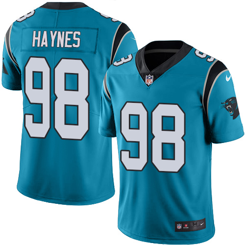 Carolina Panthers #98 Marquis Haynes Blue Men's Stitched Limited Rush Jersey Men's