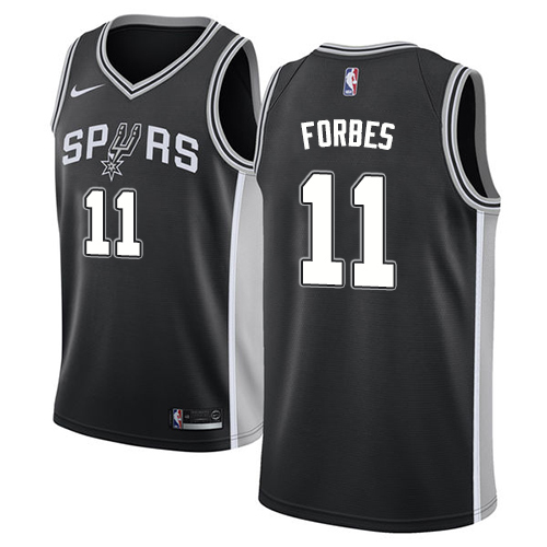 San Antonio Spurs #11 Bryn Forbes Black Swingman Icon Edition Jersey Mens