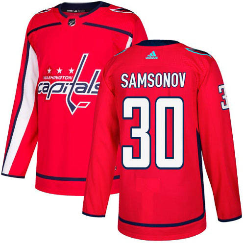 Adidas Washington Capitals #30 Ilya Samsonov Red Home Authentic Stitched Youth Jersey Youth