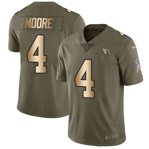 Cardinals #4 Rondale Moore Olive/Gold Youth Stitched Limited 2017 Salute To Service Jersey