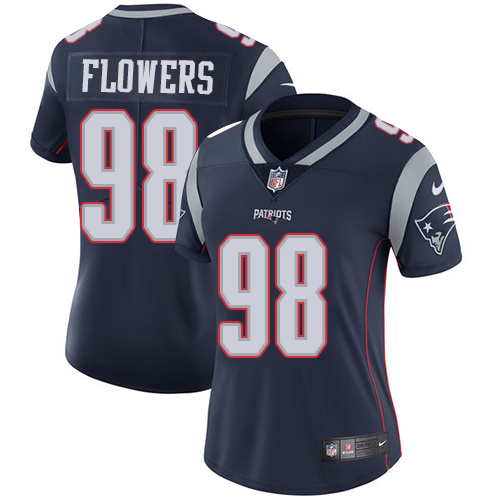 New England Patriots #98 Trey Flowers Navy Blue Team Color Women's Stitched Vapor Untouchable Limited Jersey Womens
