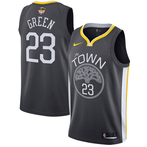 Golden State Warriors #23 Draymond Green Black The Finals Patch Swingman Statement Edition Jersey Mens