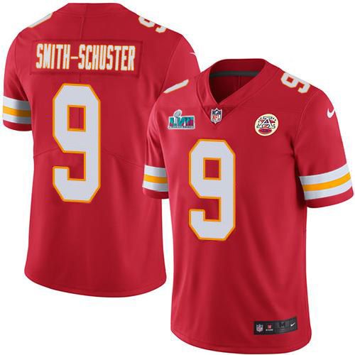 Chiefs #9 JuJu Smith-Schuster Red Team Color Super Bowl LVII Patch Youth Stitched Vapor Untouchable Limited Jersey