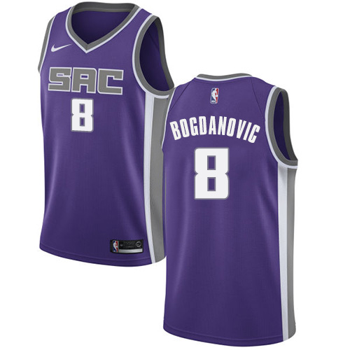Sacramento Kings #8 Bogdan Bogdanovic Purple Womens Swingman Icon Edition Jersey Womens