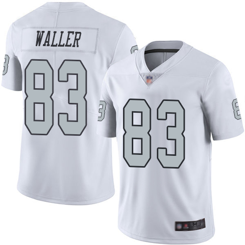 Raiders #83 Darren Waller White Men's Stitched Limited Rush Jersey