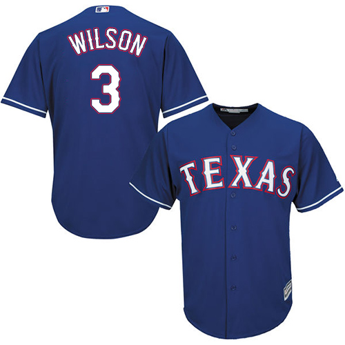 Texas Rangers #3 Russell Wilson Blue Cool Base Stitched Youth Jersey Youth