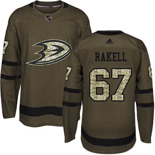 Adidas Anaheim Ducks #67 Rickard Rakell Green Salute to Service Stitched Jersey Men's