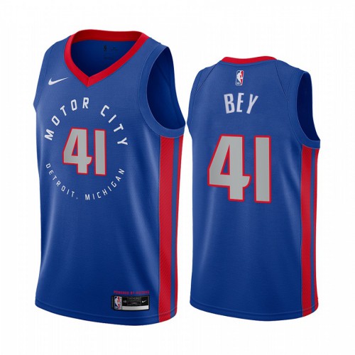 Detroit Pistons #41 Saddiq Bey Blue Youth Swingman 2020-21 City Edition Jersey Youth