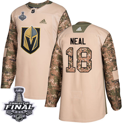 Adidas Golden Vegas Golden Knights #18 James Neal Camo Authentic 2017 Veterans Day 2018 Stanley Cup Final Stitched Youth Jersey Youth