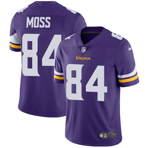 Vikings #84 Randy Moss Purple Team Color Men's Stitched Vapor Untouchable Limited Jersey