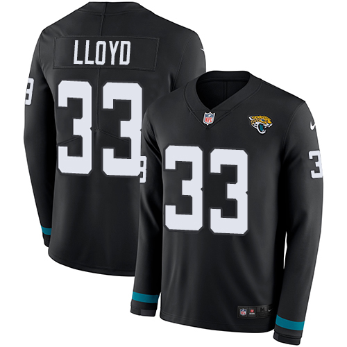 Jaguars #33 Devin Lloyd Black Team Color Youth Stitched Limited Therma Long Sleeve Jersey