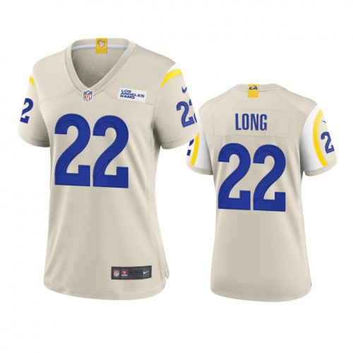 Los Angeles Los Angeles Rams #22 David Long Women's Game Jersey - Bone Womens