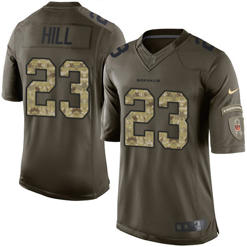 Bengals #23 Daxton Hill Green Youth Stitched Limited 2015 Salute To Service Jersey