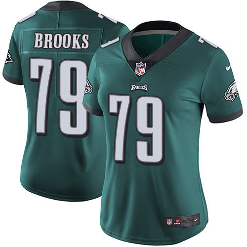 Philadelphia Eagles #79 Brandon Brooks Midnight Green Team Color Women's Stitched Vapor Untouchable Limited Jersey Womens