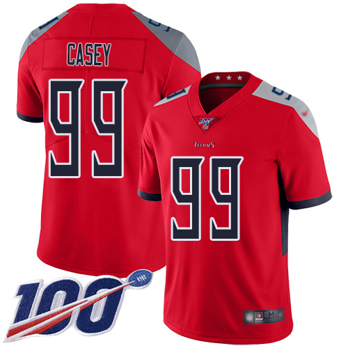 Tennessee Titans #99 Jurrell Casey Red Men's Stitched Limited Inverted Legend 100th Season Jersey Men's