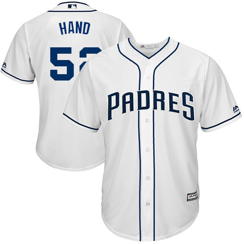 San Diego Padres #52 Brad Hand White Cool Base Stitched Youth Jersey Youth
