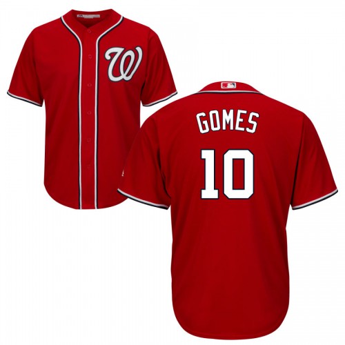 Washington Nationals #10 Yan Gomes Red Cool Base Stitched Jersey Men's