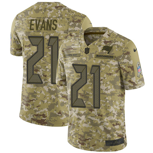 Tampa Bay Buccaneers #21 Justin Evans Camo Youth Stitched Limited 2018 Salute to Service Jersey Youth