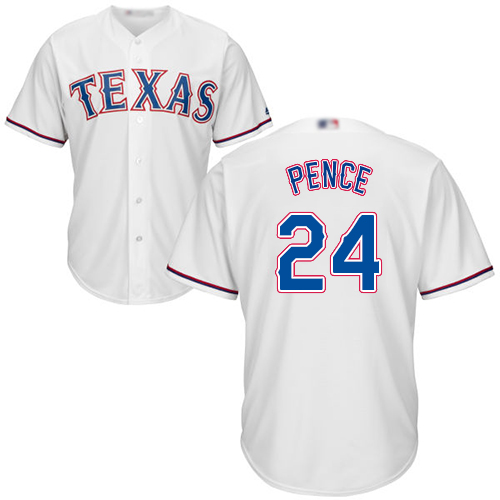 Texas Rangers #24 Hunter Pence White Cool Base Stitched Youth Jersey Youth