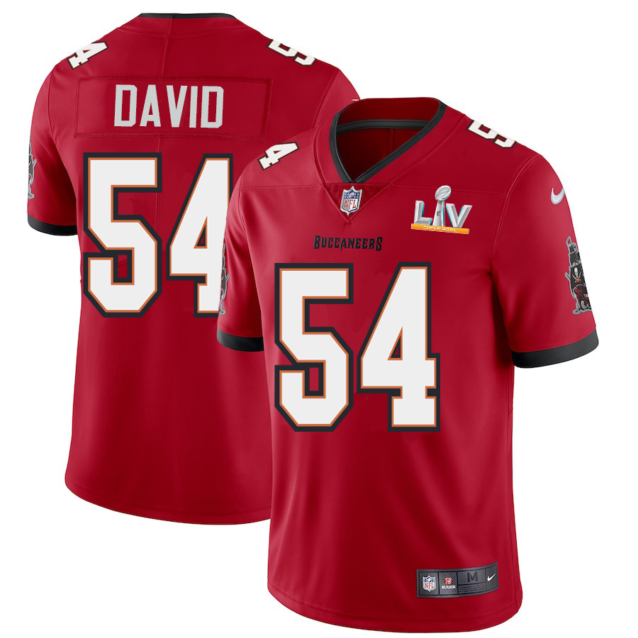 Tampa Bay Buccaneers #54 Lavonte David Men's Super Bowl LV Bound Red Vapor Limited Jersey