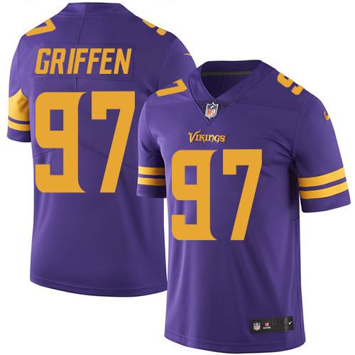 Minnesota Vikings #97 Everson Griffen Purple Men's Stitched Limited Rush Jersey Men's