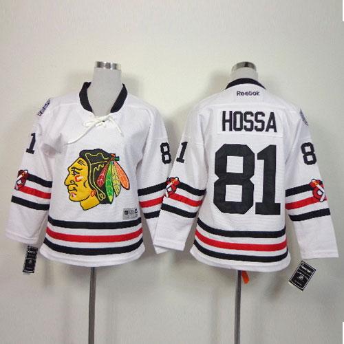 Chicago Blackhawks #81 Marian Hossa White 2015 Winter Classic Stitched Youth Jersey Youth