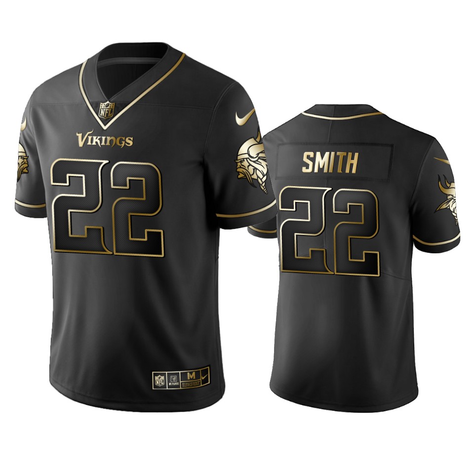 Vikings #22 Harrison Smith Men's Stitched Vapor Untouchable Limited Black Golden Jersey