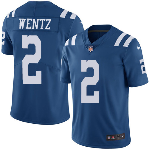 Indianapolis Indianapolis Colts #2 Carson Wentz Royal Blue Men's Stitched Limited Rush Jersey Men's