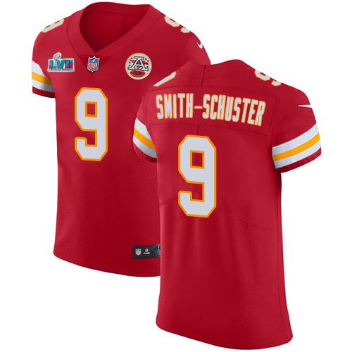 Chiefs #9 JuJu Smith-Schuster Red Team Color Super Bowl LVII Patch Men's Stitched Vapor Untouchable Elite Jersey