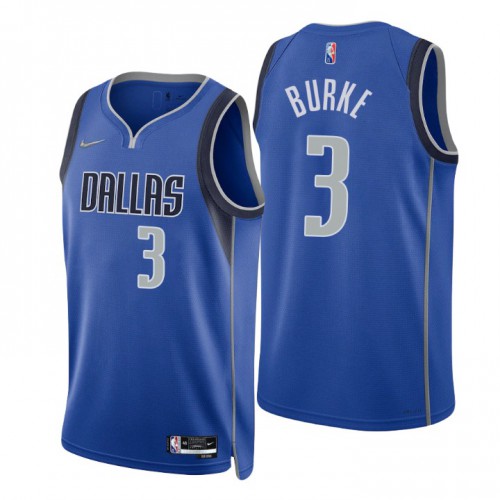 Dallas Mavericks #3 Trey Burke Blue Mens 2021-22 75th Anniversary Diamond Swingman Jersey - Icon Edition Mens